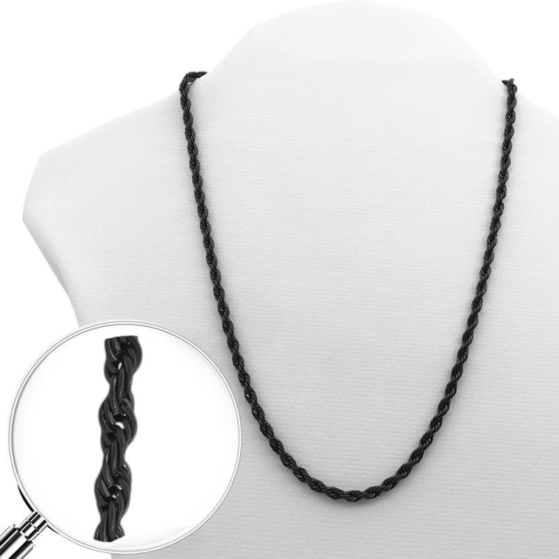 NEGRO SOGA 0.8 (4MM)-50CM ACERO CADENA