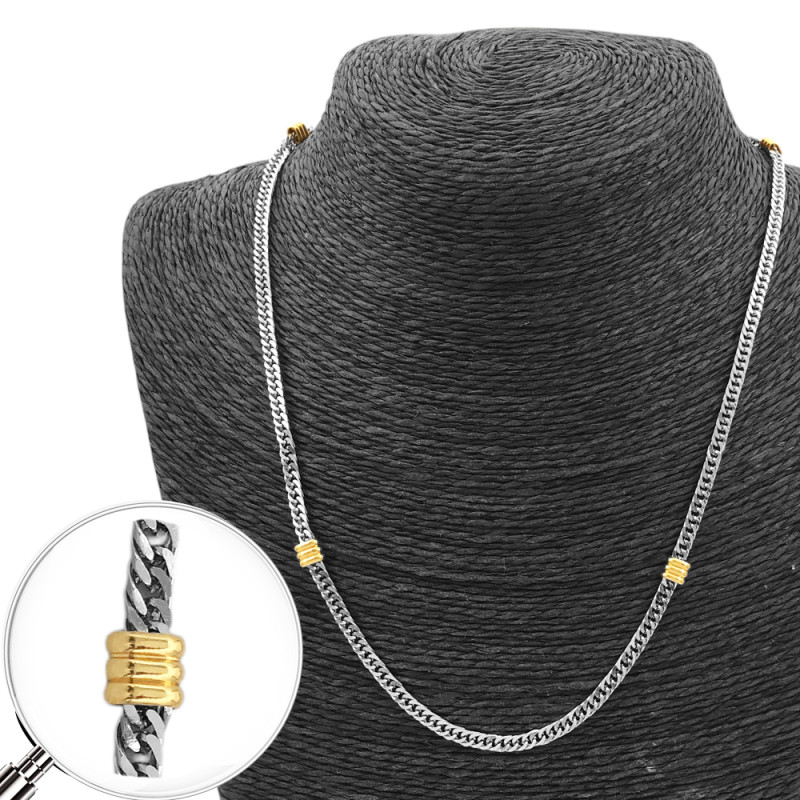 C/ CANUTILLO DORADO GROUMET ESPEJADA 0.8 (3.6MM APROX.)-55 CM CADENA