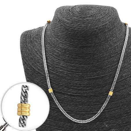 C/ CANUTILLO DORADO GROUMET ESPEJADA 0.8 (3.6MM APROX.)-50 CM CADENA