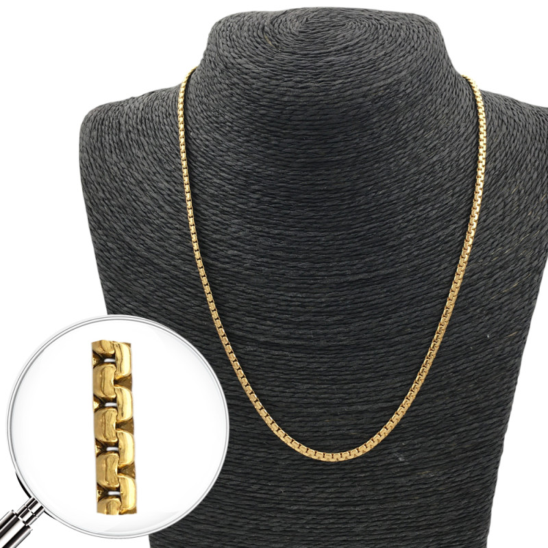 DORADO ROLO CUADRADO PLANO 3.0 (3.6MM)- 55CM CADENA