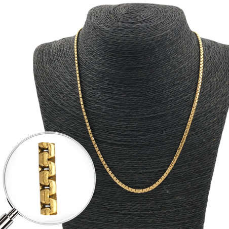 DORADO ROLO CUADRADO PLANO 3.0 (3.6MM)- 55CM CADENA