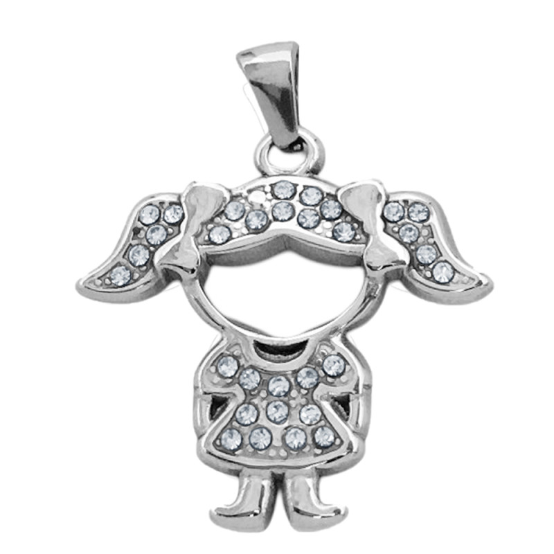 NENA DOS TRENZAS CABEZA CALADA C/ STRASS CRISTAL DIJE