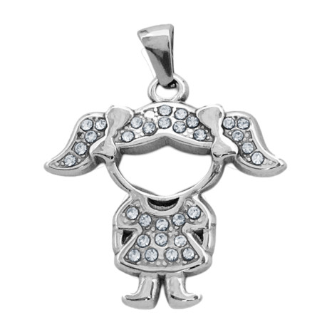 NENA DOS TRENZAS CABEZA CALADA C/ STRASS CRISTAL DIJE