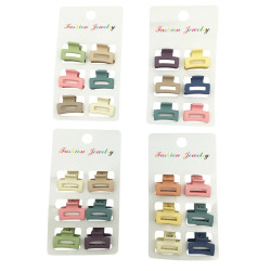 PACK X6 BROCHES CLASICOS COLORES SURTIDOS TIPO COCODRILO