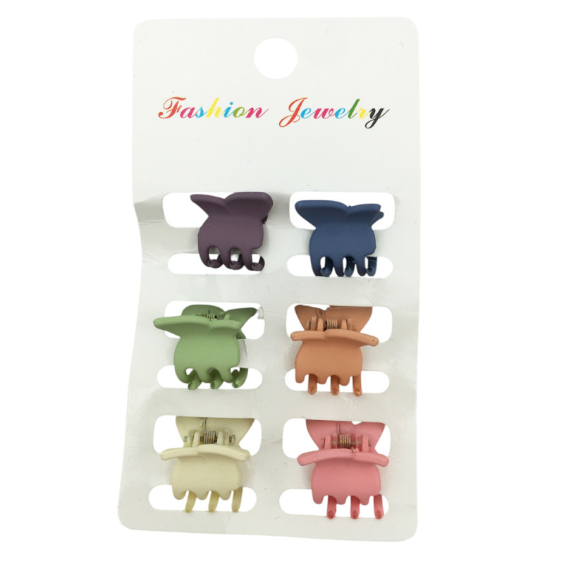 PACK X6 BROCHES MARIPOSA COLORES SURTIDOS TIPO COCODRILO
