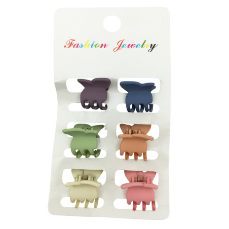 PACK X6 BROCHES MARIPOSA COLORES SURTIDOS TIPO COCODRILO