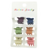 PACK X6 BROCHES MARIPOSA COLORES SURTIDOS TIPO COCODRILO