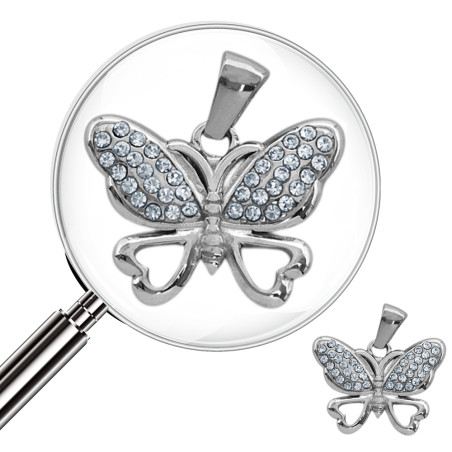 MARIPOSA 22*17MM DOS ALAS C/ STRASS Y DOS CALADAS DIJE