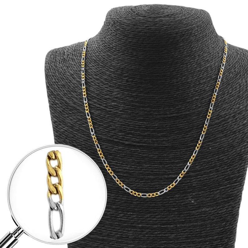 COMBINADA FIGARO PLANA 0.8 (APROX. 2.9MM) - 50CM CADENA