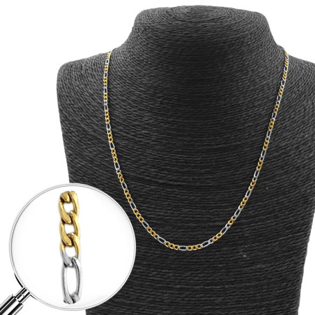 COMBINADA FIGARO PLANA 0.8 (APROX. 2.9MM) - 50CM CADENA