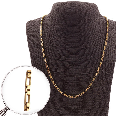 DORADO VENECIANA ALARGADA IRREGULAR 2.8 2:1(3.2MM*3MM) - 60CM CADENA