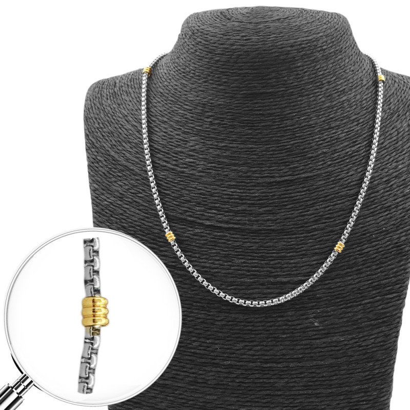 C/ CANUTILLO ROLO CUADRADA 3.0 (3MM) - 50CM CADENA