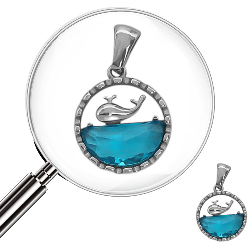 BALLENA 3D EN EL MAR AZUL DE STRASS (VELOCIDAD Y FUERZA) DIJE