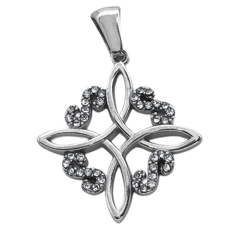 NUDO DE BRUJA C/ EXTREMOS INFINITOS DE STRASS DIJE