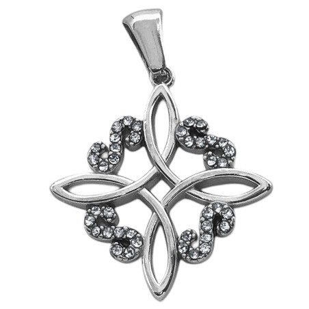 NUDO DE BRUJA C/ EXTREMOS INFINITOS DE STRASS DIJE