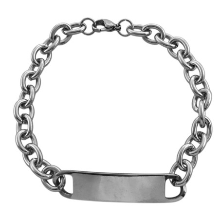 CHAPA GRANDE FORCE TIFFA 2.0 P/ GRABAR (8.1MM) - 22CM IDENTIFICACION PULSERA