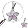 FLOR ROSA CENTRO DE STRASS C/ RELIEVE DIJE