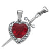 ROJO DIJES CORAZON C/ UNA LINEA DE CUBIC Y ESPADA TODO C/ CUBIC PARA COMPARTIR DIJE