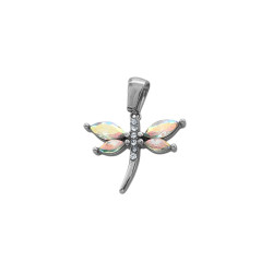 LIBELULA C/ ALAS CUBIC TORNASOLADO Y CENTRO CRISTAL DIJE