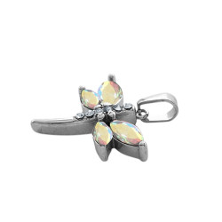 LIBELULA C/ ALAS CUBIC TORNASOLADO Y CENTRO CRISTAL DIJE