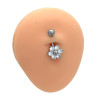 FLOR 6 PETALOS CUBIC OMBLIGO PIERCING