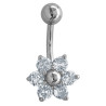 FLOR 6 PETALOS CUBIC OMBLIGO PIERCING