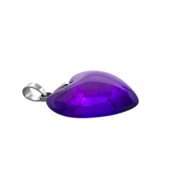 VIOLETA OSCURO CRISTAL TRASLUCIDO BRILLANTE 20MM CORAZON DIJE