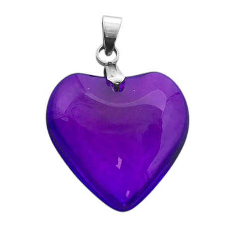 VIOLETA OSCURO CRISTAL TRASLUCIDO BRILLANTE 20MM CORAZON DIJE