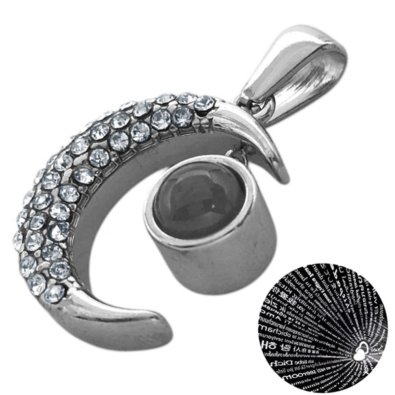 LUNA C/ STRASS Y TE AMO EN 100 IDIOMAS DIJE