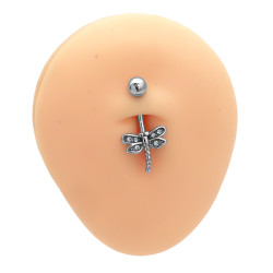 LIBELULA C/ 6 CUBIC OMBLIGO ACERO QUIRURGICO PIERCING