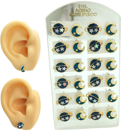 DORADO BLISTER x12 PARES ASTROS COMBINADOS ARO