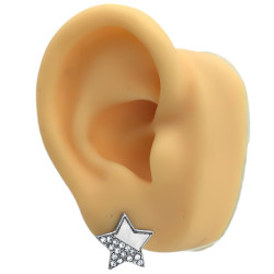 DOS (2) PARES ESTRELLAS MITAD STRASS Y MITAD NEGRA O TIPO NACAR ARO