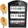 BLISTER X12 PARES CORAZON Y LINEA DE STRASS COLOR SURTIDOS EN BISAGRA 12MM AROS
