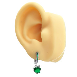 MEDIO BLISTER X6 PARES CORAZON Y LINEA DE STRASS COLOR SURTIDOS EN BISAGRA 12MM AROS