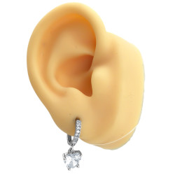 MEDIO BLISTER X6 PARES CORAZON Y LINEA DE STRASS COLOR SURTIDOS EN BISAGRA 12MM AROS