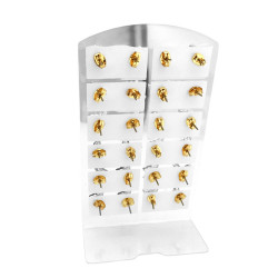 DORADO BLISTER X12 PARES SERPIENTE PLANA COLGANDO DE CILINDRO LISO ARO