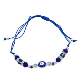 BLISTER x12 HILO OJOS TURCOS MANITO DE FATIMA CUENTAS AZULES PULSERA / TOBILLERA