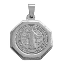 HEXAGONO SAN BENITO BIFAZ RELIEVE UNA CARA NEGRA DIJE