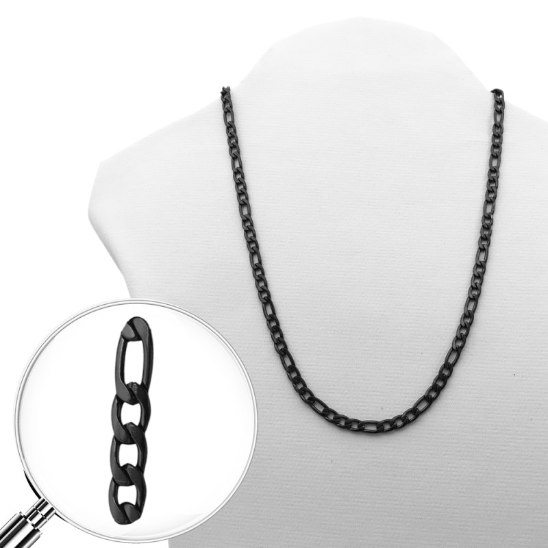NEGRO FIGARO PLANA 1.4NK (5MM APROX.)-50CM ACERO CADENA