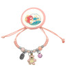 ROSA SUAVE INFANTIL C/ CUENTAS - BOLAS - CASCABEL - DIJE REGULABLE PULSERA / TOBILLERA
