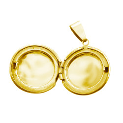 DORADO RELICARIO 20MM REDONDO LISO SE PUEDE GRABAR DIJE