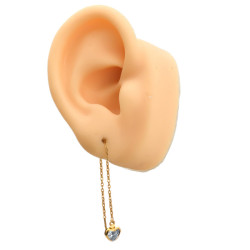 DORADOCORAZON CRISTAL PAR ARO AGUJA ARO