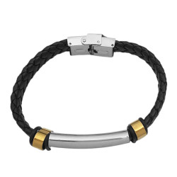 CUERO 1 MODULO LARGO Y DOS CORTOS DORADOS REGULABLE SE PUEDE GRABAR PULSERA