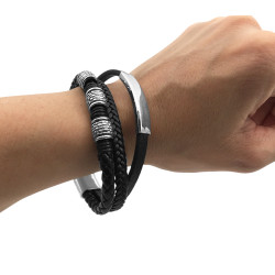 CUERO TRIPLE 1 SOLO 1 C/ CHAPA 1 C/ CILINDROS CIERRE IMANTADO C/ TRABA SE PUEDE GRABAR PULSERA