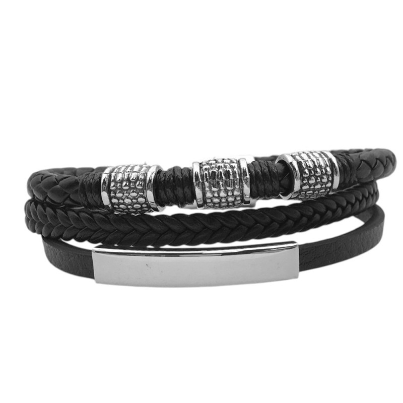 CUERO TRIPLE 1 SOLO 1 C/ CHAPA 1 C/ CILINDROS CIERRE IMANTADO C/ TRABA SE PUEDE GRABAR PULSERA