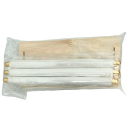 SIMIL CUERO BLANCO TRES RODILLOS ANILLO EXHIBIDOR