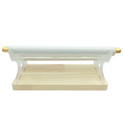 SIMIL CUERO BLANCO TRES RODILLOS ANILLO EXHIBIDOR