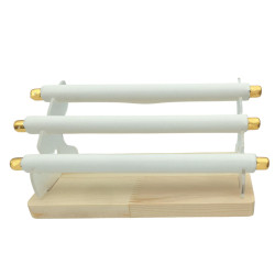 SIMIL CUERO BLANCO TRES RODILLOS ANILLO EXHIBIDOR