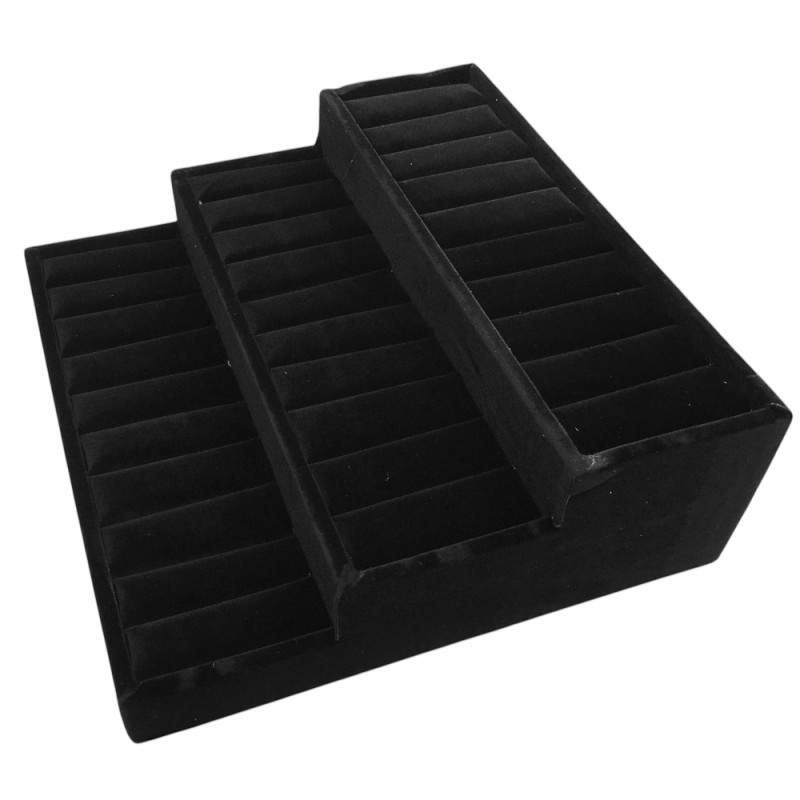 PANA NEGRO TRES PISOS ORGANIZADOR DE PULSERAS EXHIBIDOR