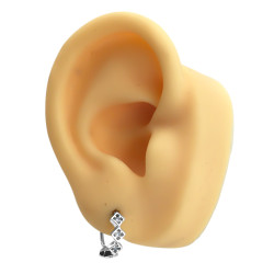 BLANCO SEPTUM 12MM ARGOLLITA 5 ROMBOS CUBIC DE NARIZ U OREJA BRONCE BAÑADO PIERCING